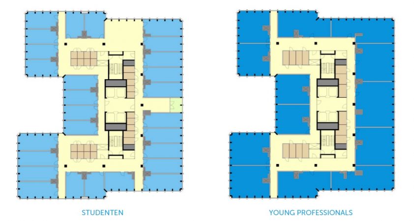 Impressie plattegrond Blaak 16