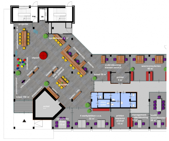 impressie plattegrond WBS Wassenaar